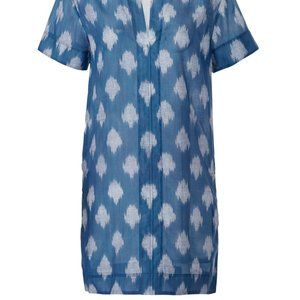 Batik Blue Slit Shift Dress